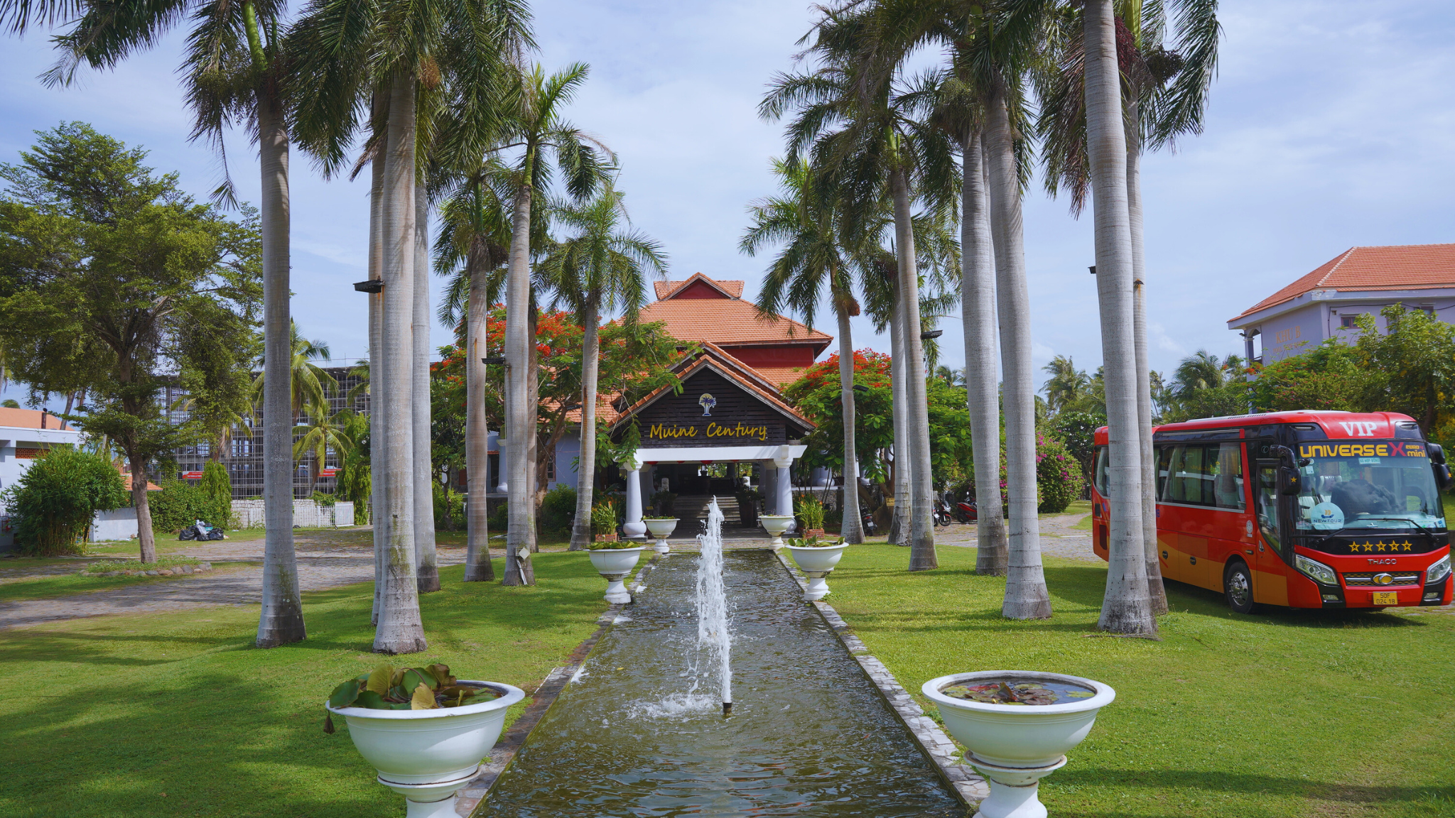 Aerial view of the beach resort